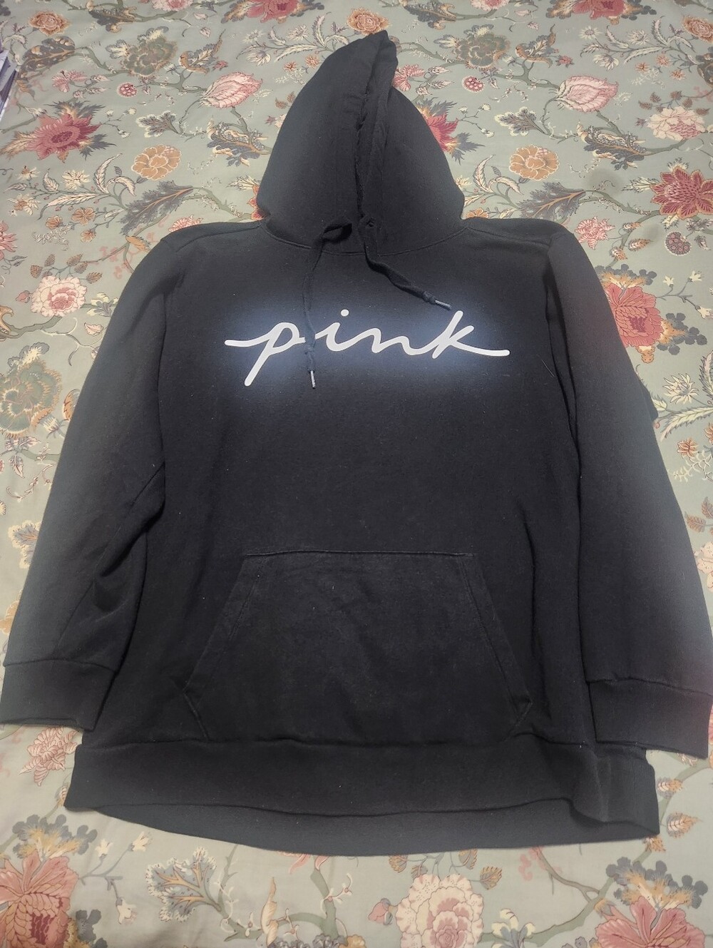Pink Victoria's Secret Sweatshirt Black/White Size Large